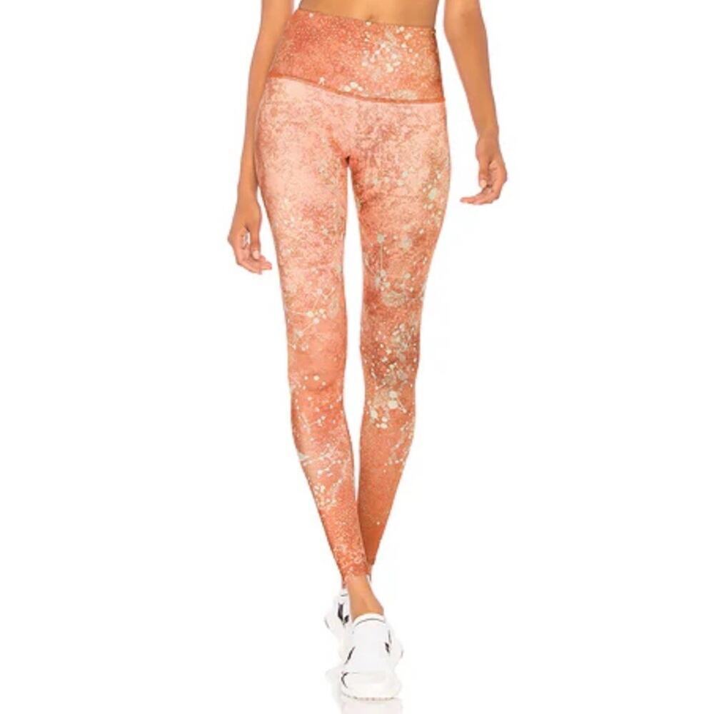ONZIE Copper Constellation Moon Stars High Rise Leggings Hot Yoga Pants Size XS